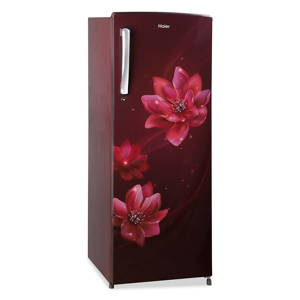 Haier 235L 2 Star I Direct Cool Single Door Refrigerator with Toughened Glass Shelf comes in stylish red Peony Finish HRD-2562CRP-N